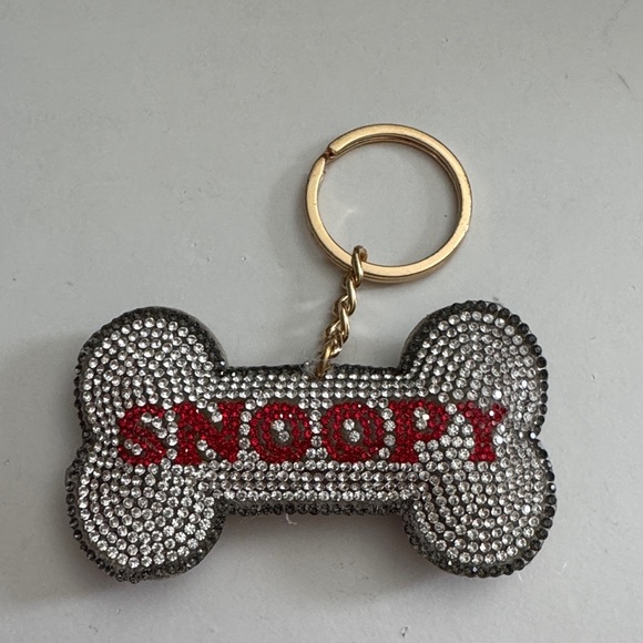 Other - Silver and Red Dog Bone Keychain